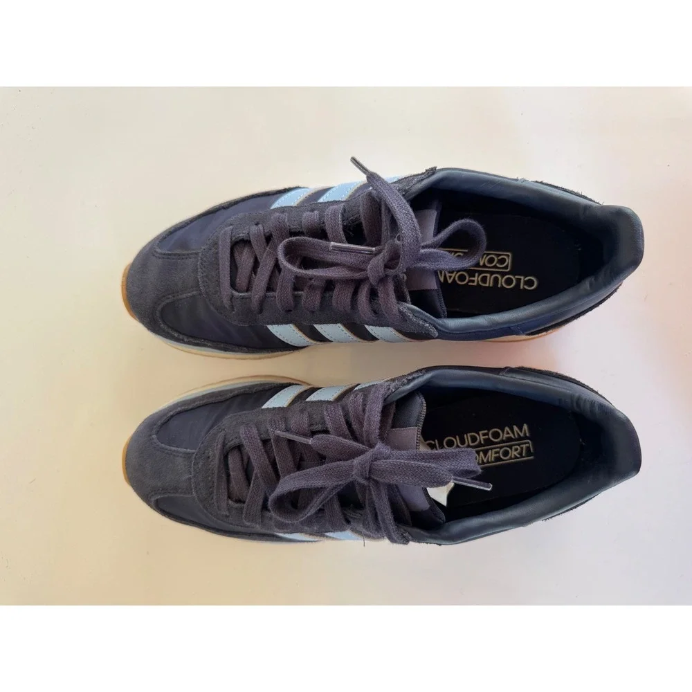 Adidas Run 70s 2.0 Cloudfoam Sneaker Navy Blue Light Blue Gum Sole Mens 8.5